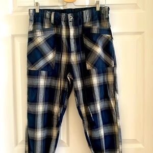 Plaid cropped pant brand new